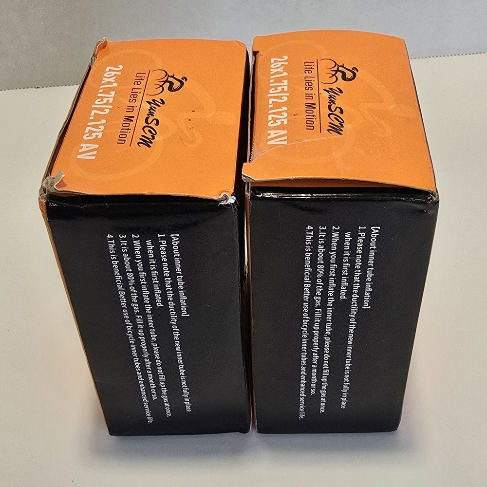 YUN SCM Butyl Rubber Inner Tubes Bicycle 26 x 1.75/2.125 AV Lot Two New - Picture 2 of 7